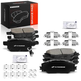 A-Premium - Juego de pastillas de freno de disco de cerámica delantera y trasera compatible con modelos Select Pontiac, Scion y Toyota - Vibe 2009-2010, xB 2008-2015, Corolla 2009-2019, Matrix 2009-2014, con hardware, 8 piezas