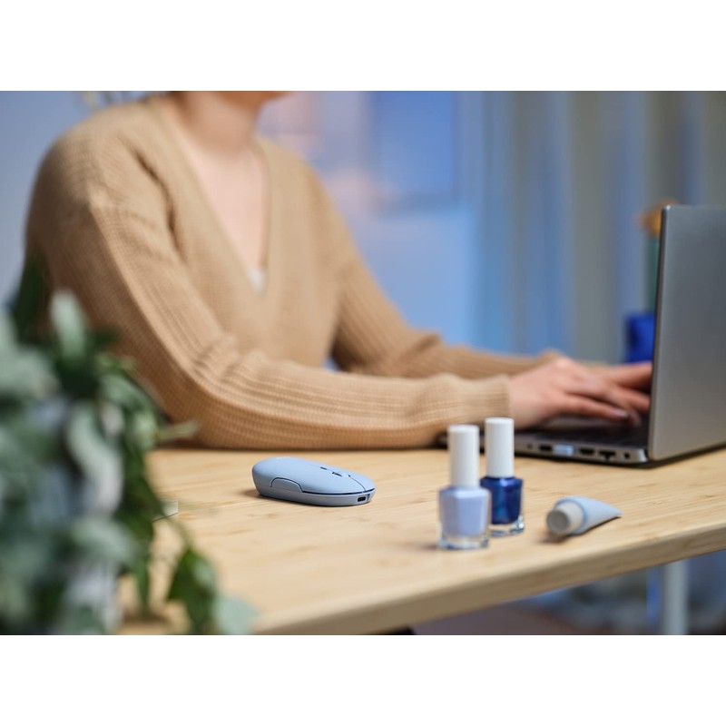 Trust Puck Wiederaufladbare Kabellose Maus, Bluetooth und 2.4 GHz Verbindung
