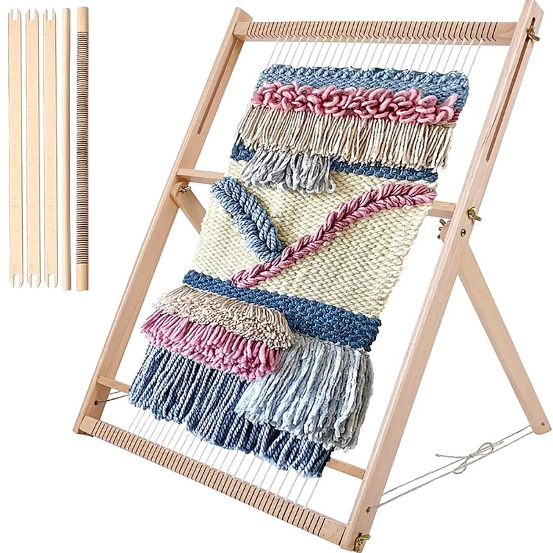 Wooden Weaving Loom Kit, S/M/L with Optional Yarn Bundle