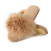 Fur Story Women's Camel Furry Open Toe Fuzzy Slippers, 8.5-9