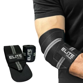 Coderas para gimnasio y levantamiento de pesas, vendas de codo para gym (Gris)