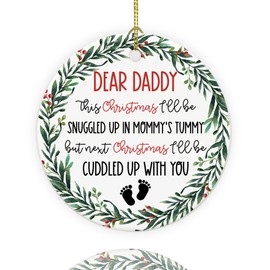 Dear Daddy Ornament from Baby Bump, Expecting Dad Ornament, Pregnancy Announcement, New Baby Ornament, Daddy to Be