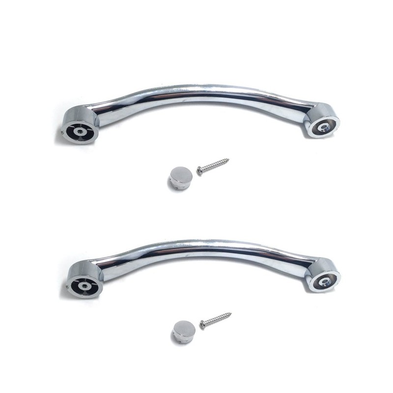 SmoothLY Replacement Shower Door Handles - Chrome Curved - Pair