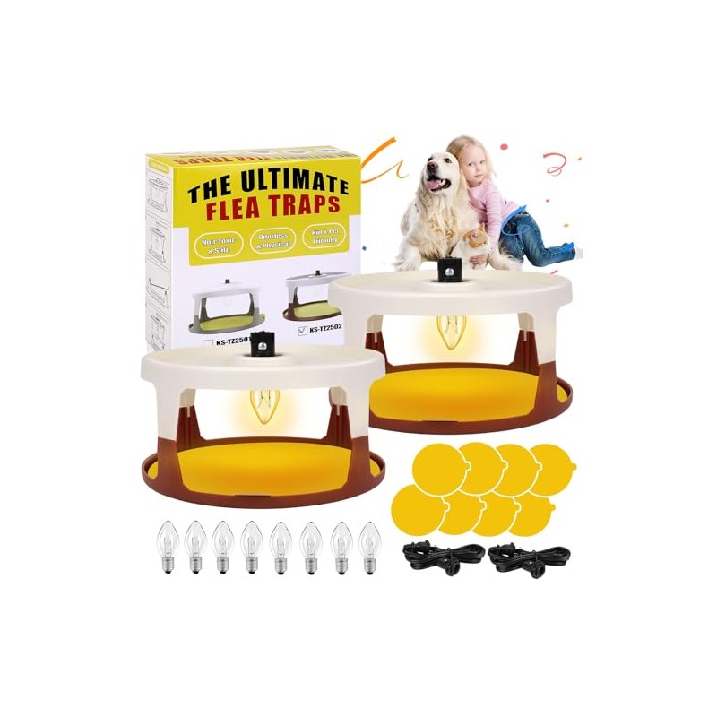 Flea Traps for Home Indoor, 2 Pack Flea Killer with