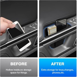 CUCHIYUN Front Row Door Side Storage Box Compatible with Rivian R1T /R1S 2022 2023 Accessories Door Organizer Handle Pocket Tray Black