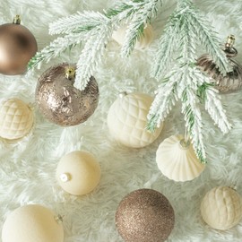 Art Beauty Large Christmas Baubles18pcs Coffee Brown Shatterproof Christmas Tree Decorations for Xmas Hanging Ornaments Festival Holiday Decor