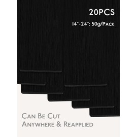WENNALIFE Genius Seamless Tape in Hair Extensions Real Human Hair, 20 Inch 50g 20 pcs Jet Black Tape in Hair Extensions Remy Human Hair Luxury Invisible Straight Hair Hand Tied Inspired Edge Tape ins