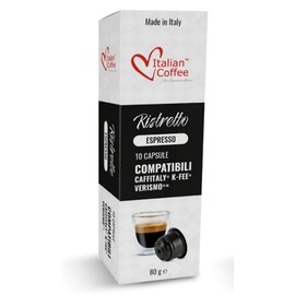 Italian Coffee capsules compatible with Starbucks Verismo, CBTL, Caffitaly, K-fee systems (80 pods RISTRETTO blend)