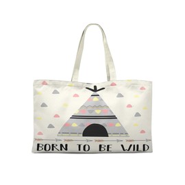 Le Jardin du Lin Printed Shopping Bag, Reusable Bag, Foldable, Fabric Bag with Two Long Handles, Size: 50 x 40 cm