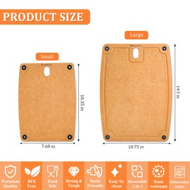 Barenthal Cutting Boards for Kitchen Dishwasher Safe Eco-Friendly Composite Cutting Board Set of 2, Reversible Chopping Board with Handles & Juice Grooves, Small & Large Cutting Board for Countertop