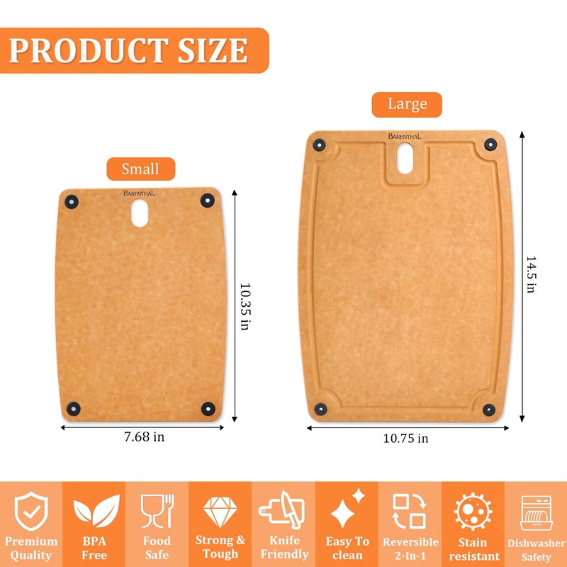 Barenthal Cutting Boards for Kitchen Dishwasher Safe Eco-Friendly Composite Cutting