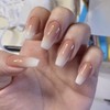 Bufenia 24 Pieces Shiny Acrylic Coffin Ballarina False Nails Gradient