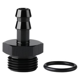 Podavelle 8AN -8 ORB to 5/16 Hose Barb Straight Fitting Adapter Aluminum Black