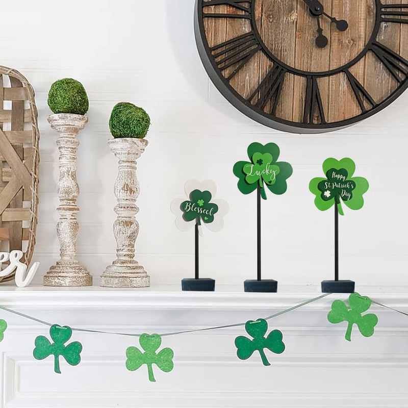 Happy St. Patrick's Day Blessed Lucky Irish Wood Sign Decor