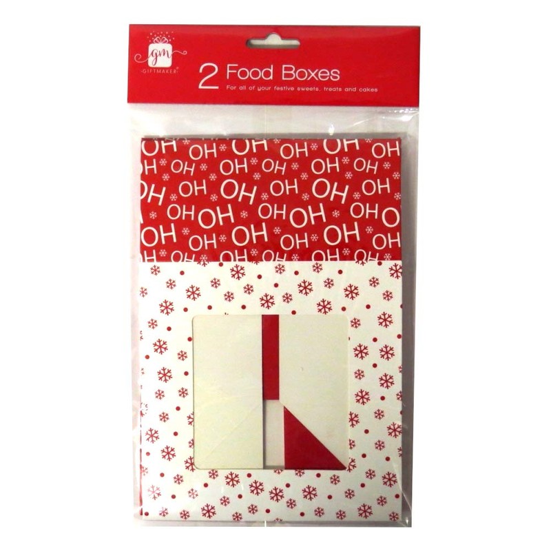 Gift Maker Festive Windowed Christmas Food Gift Boxes, Folding Boxboard,