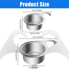HOTUT Stainless Steel Swan Sink Strainer Basket, 2pcs Corner Sink Strainer Multi-functional Drain Basket, Kitchen Sink Drain Strainer Faucet Hanging Filter Basket, Swan Drain Basket for Kitchen Sink