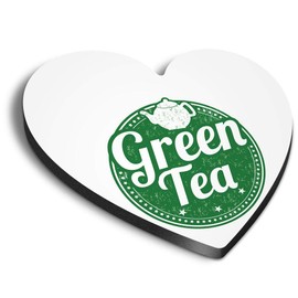 1 x Heart MDF Magnets - Green Tea Healthy Organic Tea Cup 5171