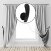 Rierdge 2 Pack Black Curtain Tieback Hooks, Curtain Holdback Hooks