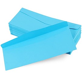 SHEUTSAN 400 Packs 4 x 9.5 inches Business Envelopes, Aqua Blue #10 Business Envelopes, Standard V-Flap Envelopes with Gummed Seal for Letter Invoices Checks Mailing, Windowless Design