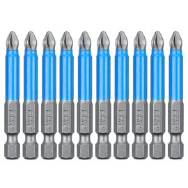 Saipor 10pcs PH2 Magnetic #2 Phillips Screwdriver Bit Set Hex Shank Phillips Head Drive Bit Cross Anti-Slip Screw Driver Power Drill Bit Screwdriving Bit for Electric Hand Screwdrivers|PH2 X 65mm