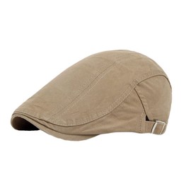 WITHMOONS Twill Cotton Newsboy Cap Flat Cap Ivy Golf Cabbie Hat YZ30139 (Beige)