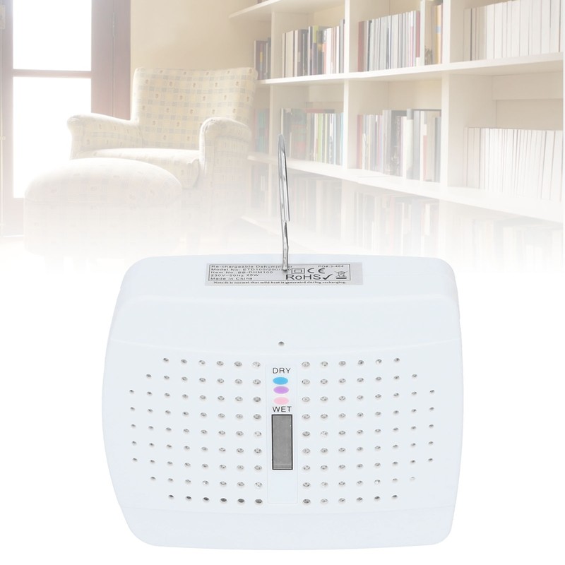 Mini Dehumidifier Reusable Mute Bookcase Wardrobe Moisture Absorber Equipment White