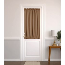 PANOVOUS Small Door Window Curtains for Front Door Christmas, Blackout Side Door Curtain Panel for Privacy,Top and Botton Rod Pocket French Door Curtain 1 Panel 25x40 Inch Khaki