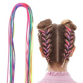 WLLHYF 30 Pcs Hair Braids Colorful Hair Wrap String Assorted Gradient Color Hair Rope Band Rainbow Braiding Hair Tie DIY Ponytail Braids Halloween Hai