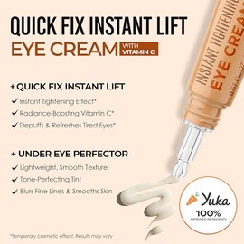 Quick Fix Apretador instantáneo de ojos con vitamina C – Crema debajo de los ojos para ojeras, hinchazón y bolsas – Dermatológicamente probado, antien