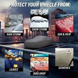 CARDIZ Supreme Full Car Cover – Semi Custom Fit for GMC Sierra 2008 Crew Cab Pickup 4-Door Short Bed | All-Weather Protection: Waterproof, Dustproof, Windproof, UV-Resistant | Includes Accessories