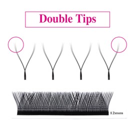 YY Eyelash Extension 0.07 C Curl 8-14 mm Mix 12 Rows Curl 2D Easy Fan Self-Fanning Volume Eyelashes Prefabricated Fan Soft FADVAN Professional Eyelashes (0.07-C-8-14 Mix)