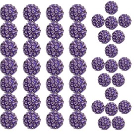 10mm Grade A Rhinestone Beads for Baseball Necklace-Round Disco Ball Beads Rhinestone Clay Beads for Earring Jewelry Making,Necklace Bracelet,DIY Craft Supplies(100 pcs Orchid)
