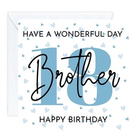 brother Happy 18th Birthday Card 18 age (envelope Included)