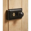 Rim Sashlock and Knob Set Black 6" Lock