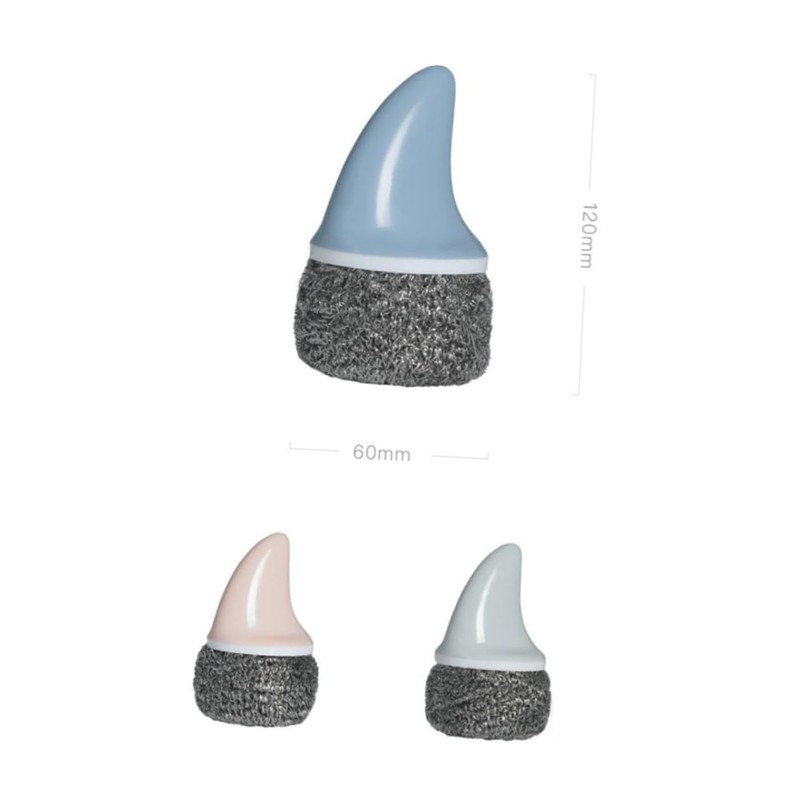 CHILDWEET 3pcs Stainless Steel Wire Cleaning Brushes with Shark Handle