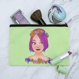 Classy Modern Day Hippie Flower Child Makeup Cosmetic Bag Organizer Pouch
