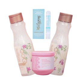 Isarena Beautyline´s Kit 4 pack Shampoo and Conditioner with Rice, Flaxseed Arroz y linaza + Multivitamin Hair Mask + Ampolla Capilar Rescate Instantaneo | Shampoo Hair Care Milagros Colombia