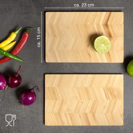 Moritz & Moritz 2 x Chopping Board Bamboo Small – 23 x 14.5 cm – Breakfast Board Bamboo Set – Chopping Board for Serving and Serving