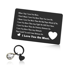 Engraved Wallet Insert Card for Boyfriend Fiance Husband Anniversary Card for Men Christmas Birthday Valentines Day Gifts Going Away Gifts I Love You Gifts for Him Boyfriend
