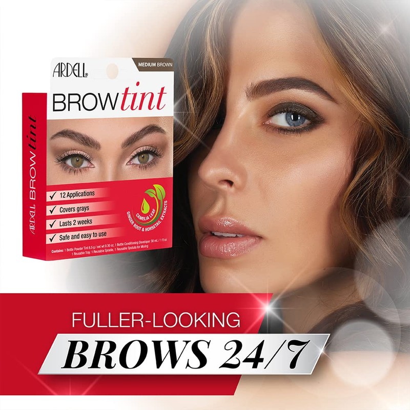 Ardell Brow Tint Kit Medium Brown - Eyebrow Tint, Long-Lasting