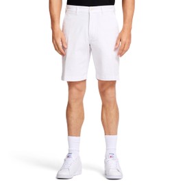 IZOD Men's Saltwater 9.5" Flat Front Chino Short, Bright White