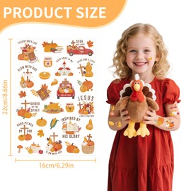 Fall Temporary Tattoos - 200+ Fall Harvest Tattoo Stickers for Birthday Party Decorations, Thanksgiving Party Favors Supplies for Girls Boys Kids(6 Sheets)