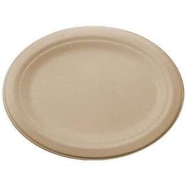 World Centric Compostable Unbleached Plant Fiber Oval Plate, 12 inch - 500 per case.