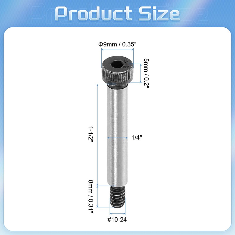 sourcing map Alloy Steel Hexagon Socket Head Shoulder Screws Bolt,