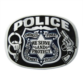 Urban Backwoods Police I Belt Buckle for Interchangeable Belt Buckle, black