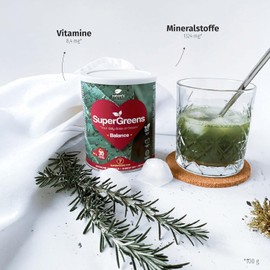 Nature's Finest Supergreens Balance - Veganes Proteinpulver mit Gerstengras, Weizengras, Maca, Ashwagandha & Chlorella - Natürliche Grüne Helfer für Vitalität & Wohlbefinden - 150 g