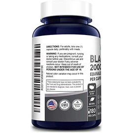Best Black Maca Root 1600mg 200 Capsules (Non-GMO & Gluten Free) Max Strength - Maca Root Extract Supplement from Peru - Support Reproductive Health -