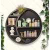 dongda Decorative Moon Phase Wall Shelf, Crescent Design (Black)