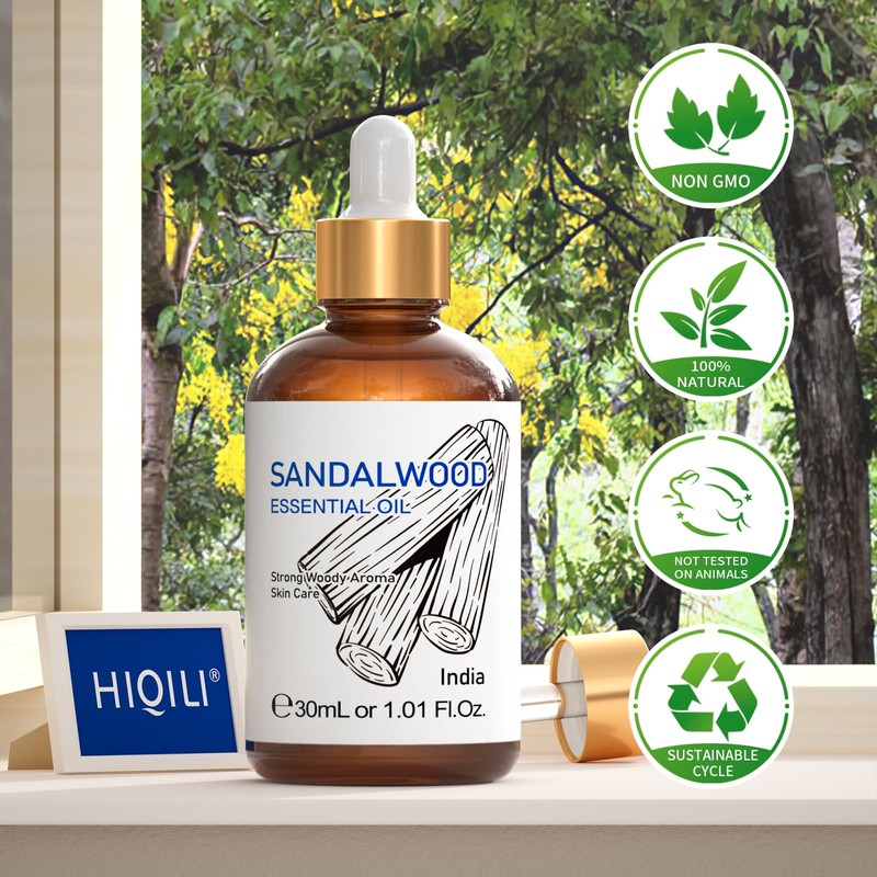 HIQILI Sandalwood Essential Oils 1 Fl Oz, 100% Pure Natural