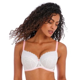 Freya Women's Offbeat Underwire Padded Half Cup, White, 30E